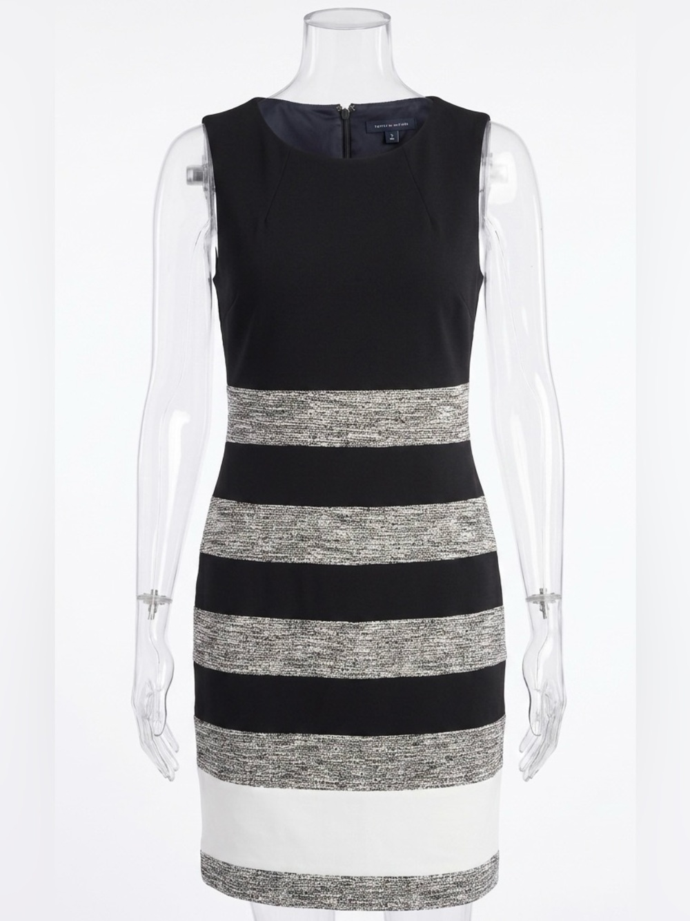 Tommy Hilfiger Women’s Dress with Gray, Black and White Stripes - Corpcore